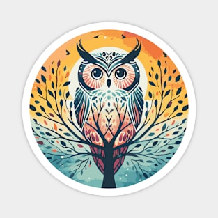 Owl and Tree of Life Magnet